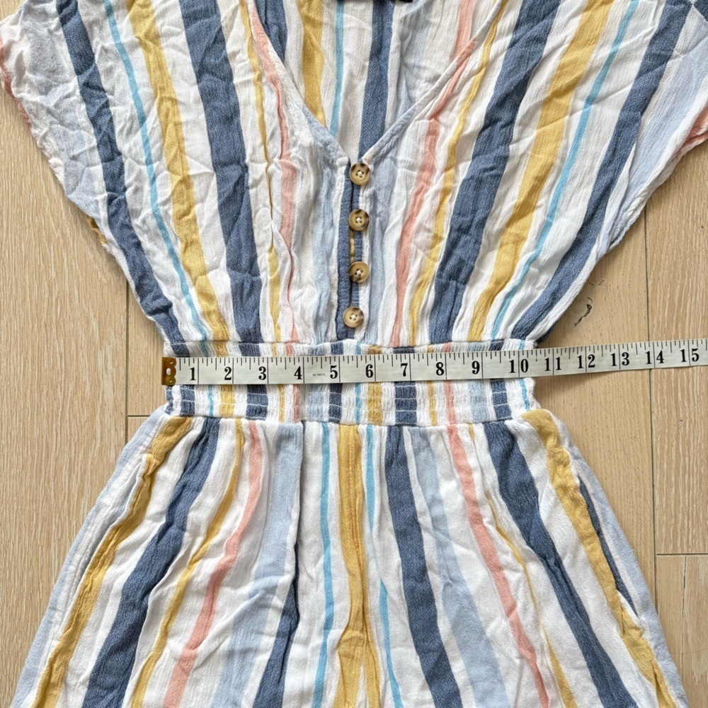 Abercrombie & Fitch Lined Stripe Romper in White Women’s Size XS - Picture 11 of 12